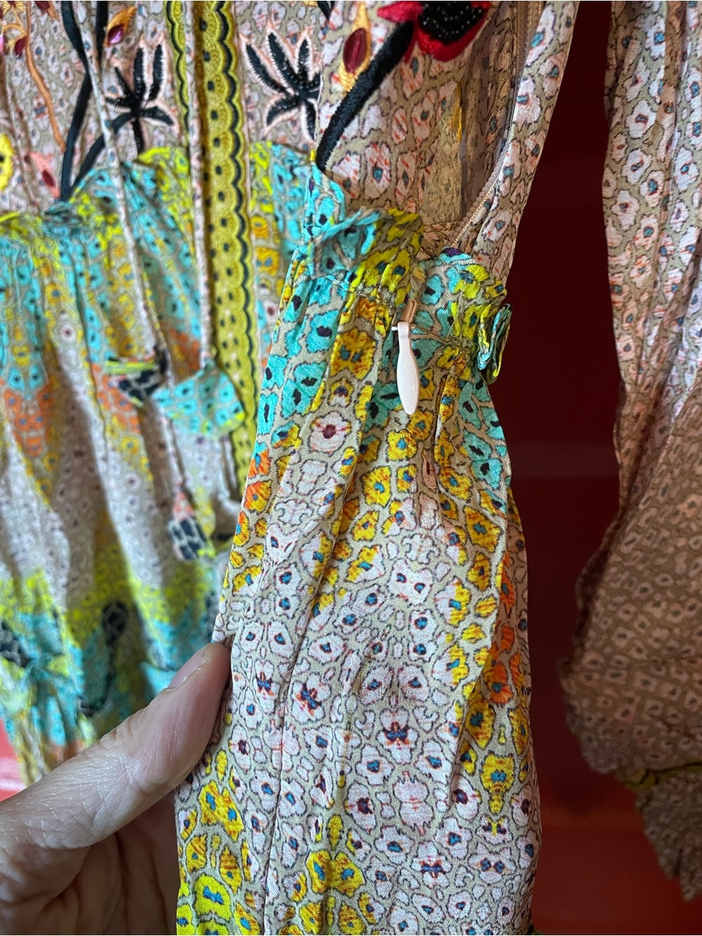 Anthropologie Bhanuni by Jyoti Embroidered Boho Maxi Dress NWT - Picture 5 of 7
